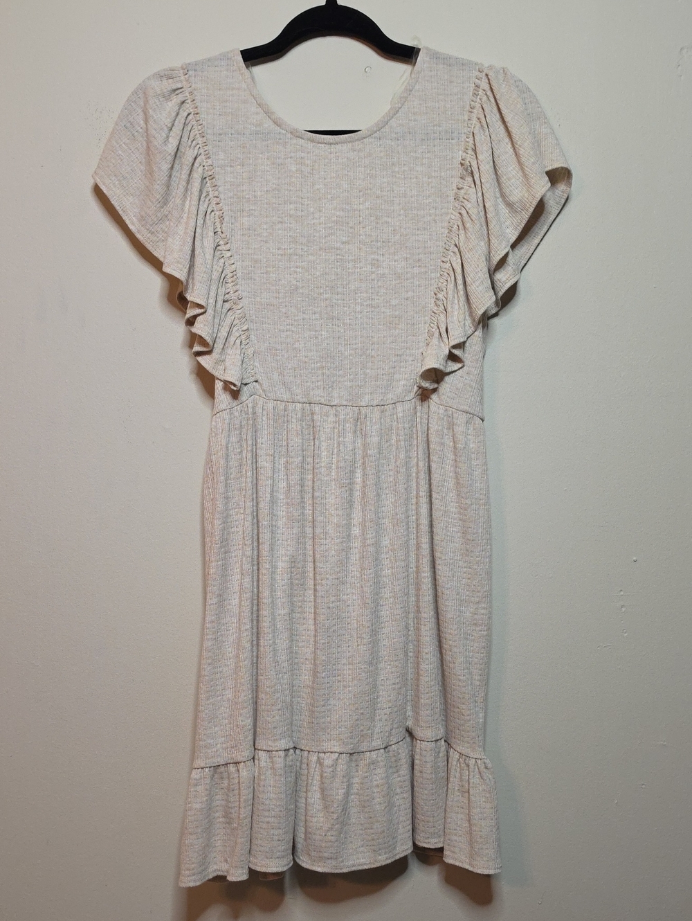 Women’s Cream Ruffle Tie-Back Dress